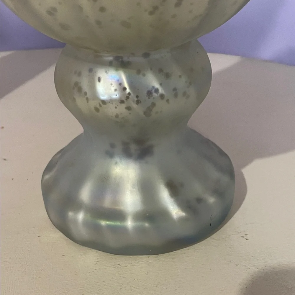 Elegant Silver Glass candle holder -